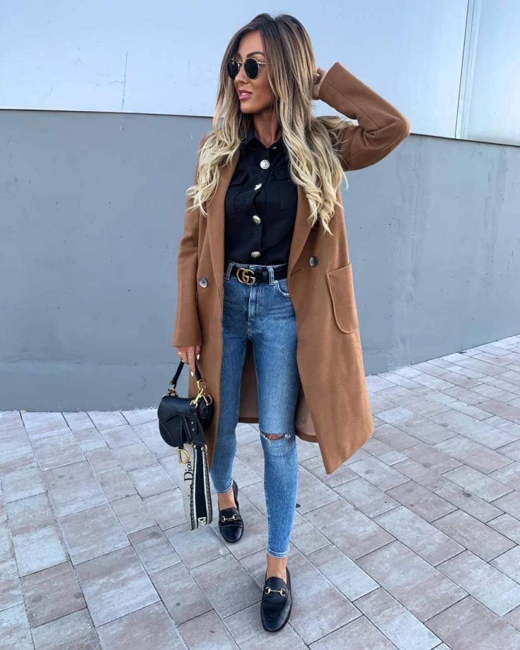 Camel spalvos paltas-trench