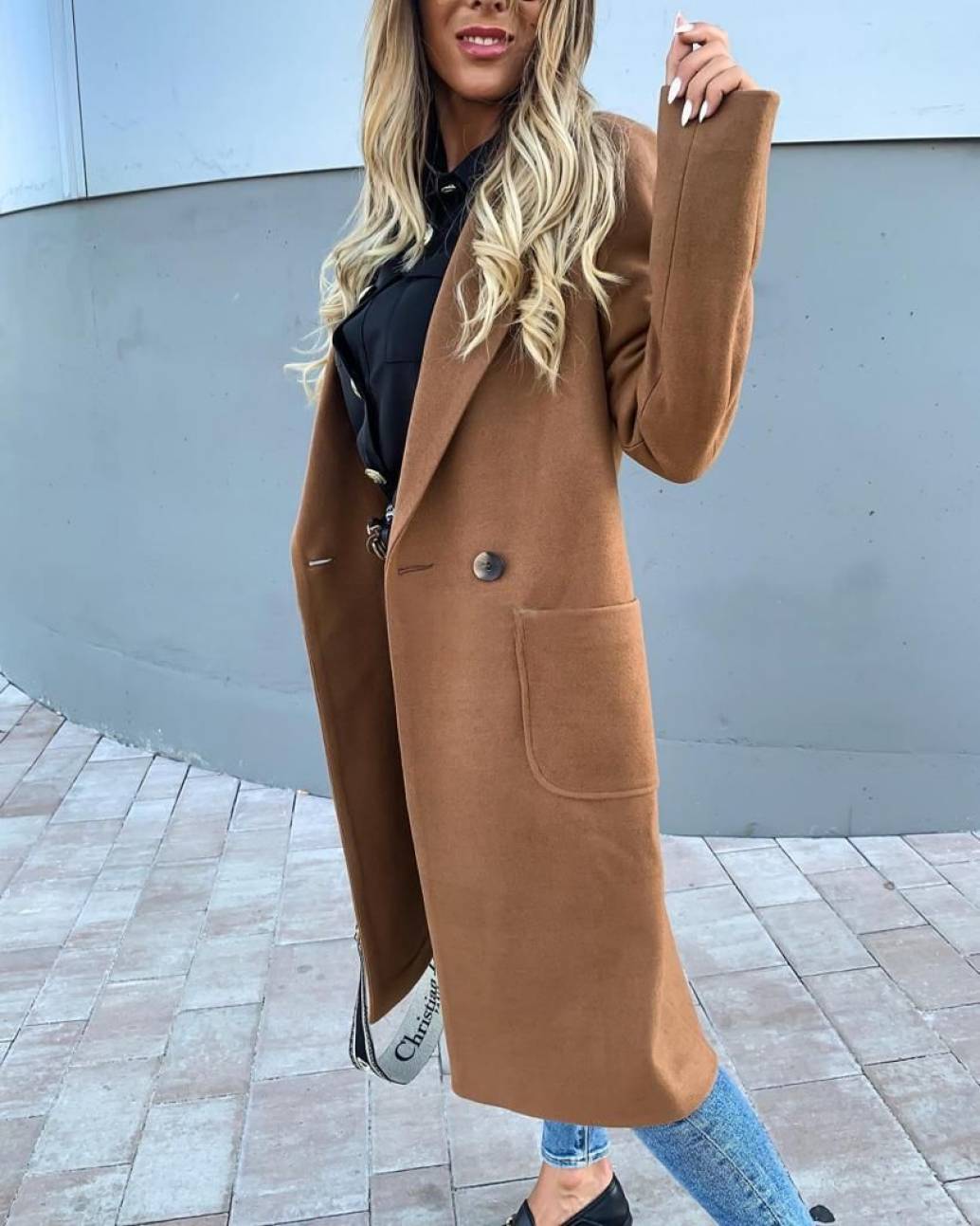 Camel spalvos paltas-trench