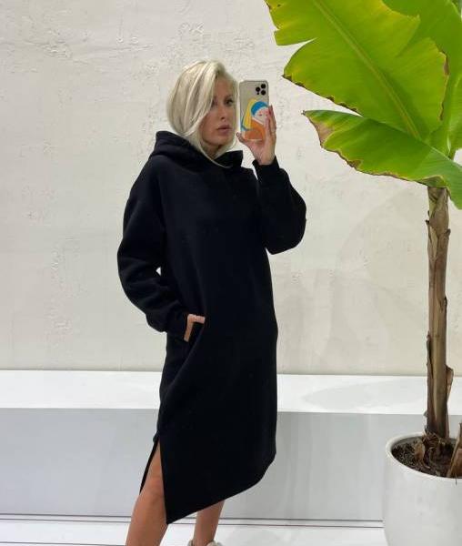 Stilinga juoda laisvalaikio suknelė "FAME"